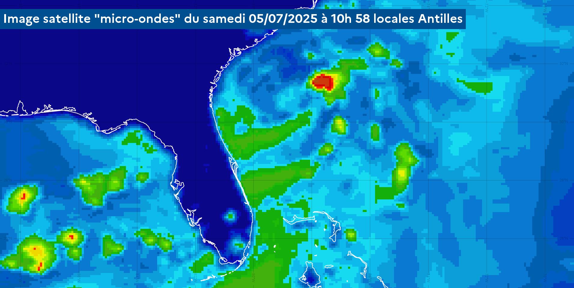 Image satellite du samedi 5 juillet 2025 à 10h58 locales Antilles