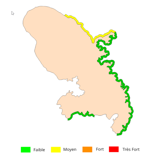 Carte de risque d'échouement pour les 4 prochains jours