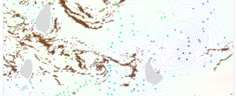 Composite 3 jours OLCI Sentinel-3 du 08-08-2024 et Globcurrent