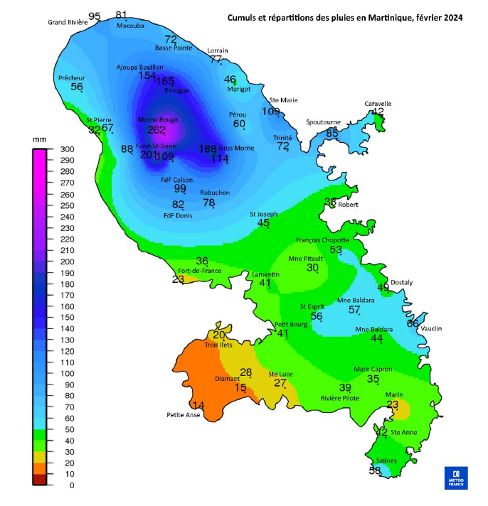cumuls et les répartitions des pluies février 2024.
