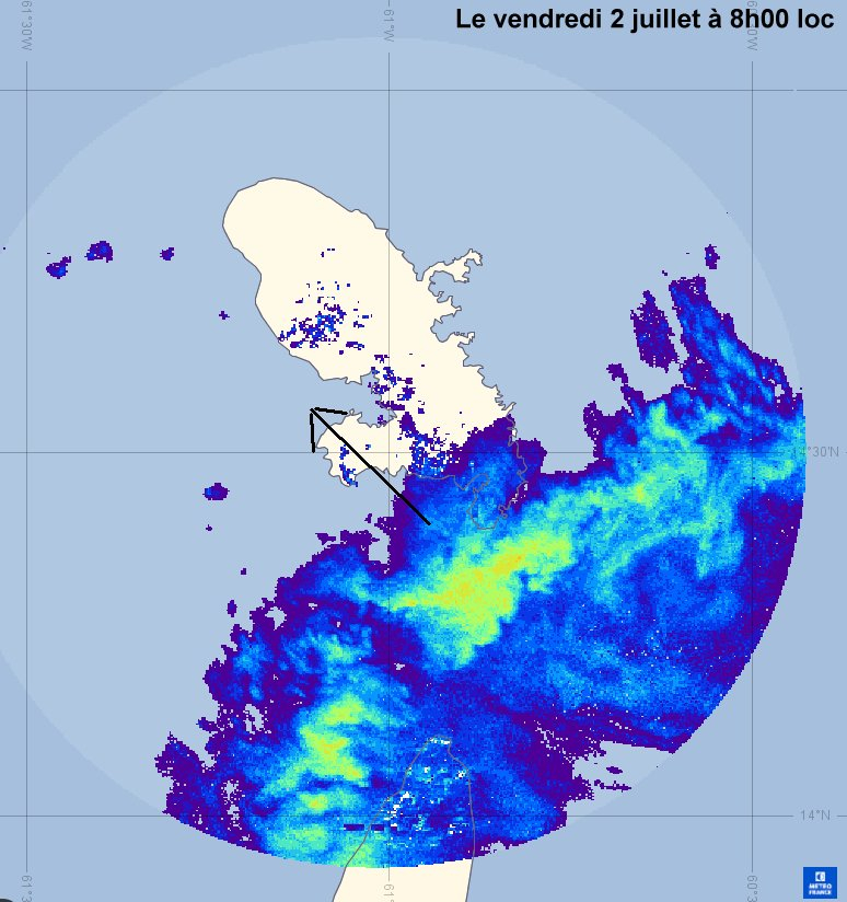 1ère bande de pluie active
