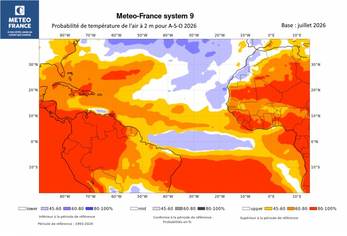 Probabilité de température de l'air à 2m pour ASO 2026