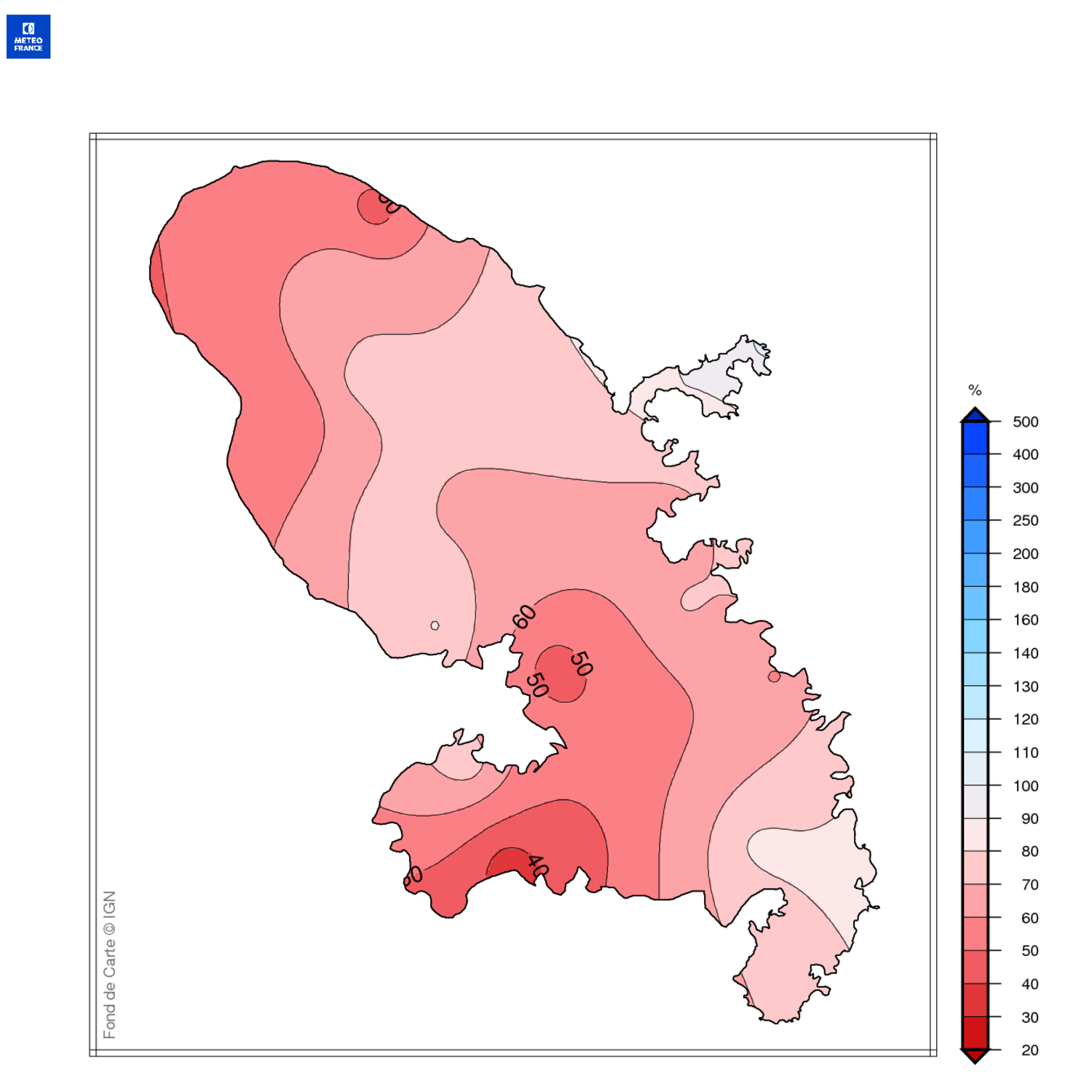 Rapport à la normale du trimestre février - mars - avril 2024
