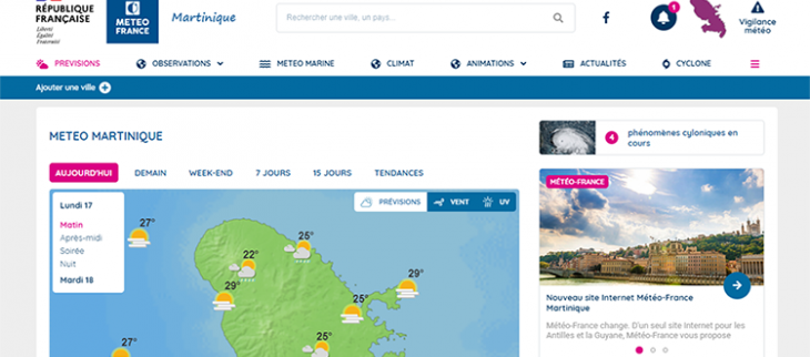 Nouveau site Internet Météo-France Martinique