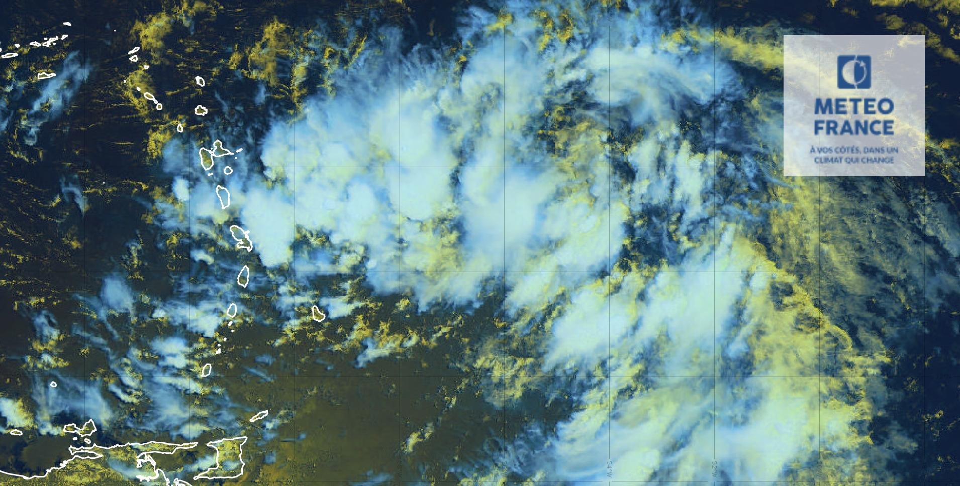 Dernière image satellite du phénomène à l'approche des Antilles