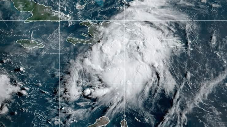 Tempête tropicale GRACE arrivant sur le Sud d'Haïti